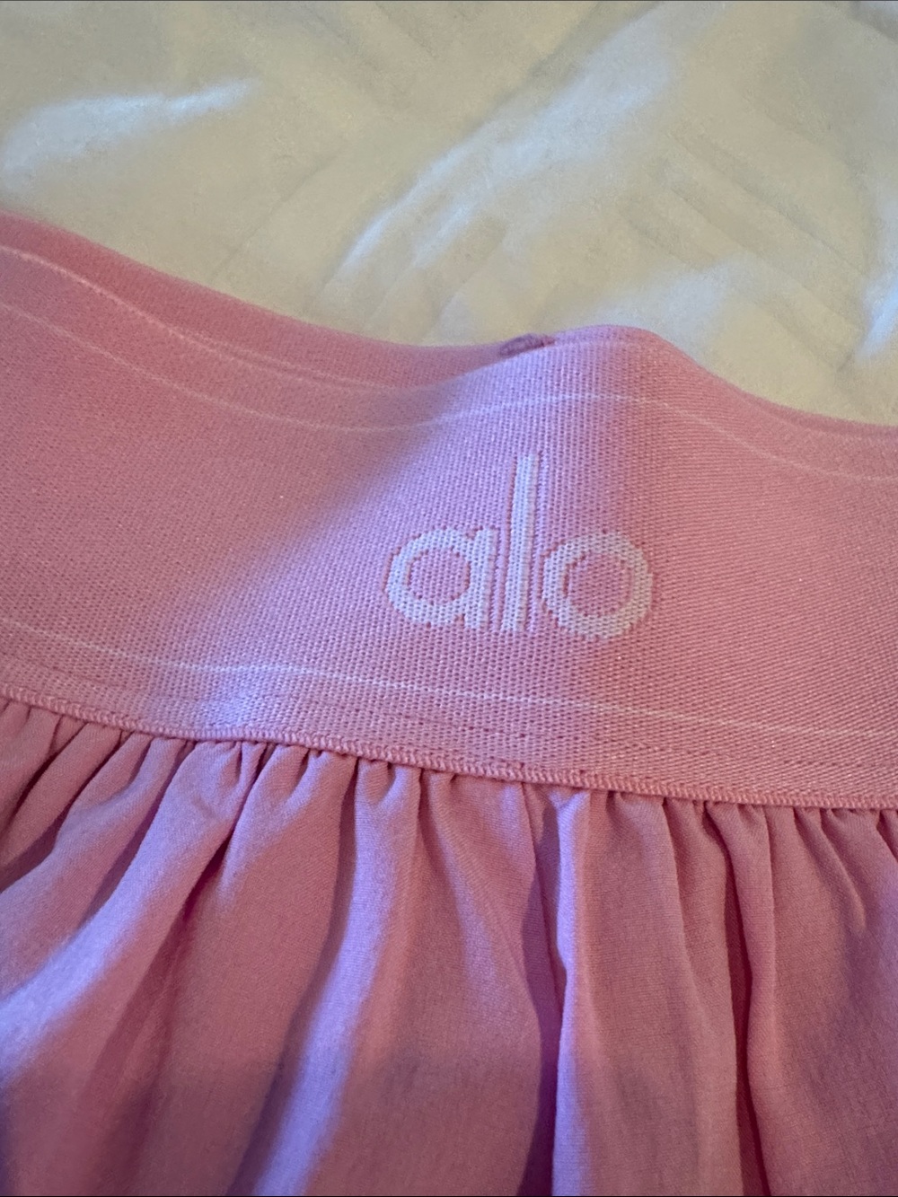 ALO Yoga Candy Heart Pink Athletic Shorts with Built-In Liner - Picture 2 of 6